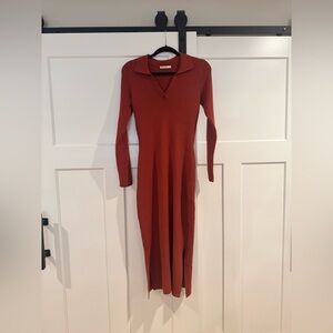 Marine Layer Terracotta Long Sleeve Dress